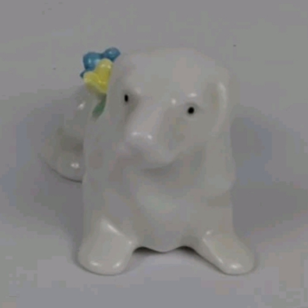 Vintage Porcelain Dog Pin Cushion Floral Puppy Figurine